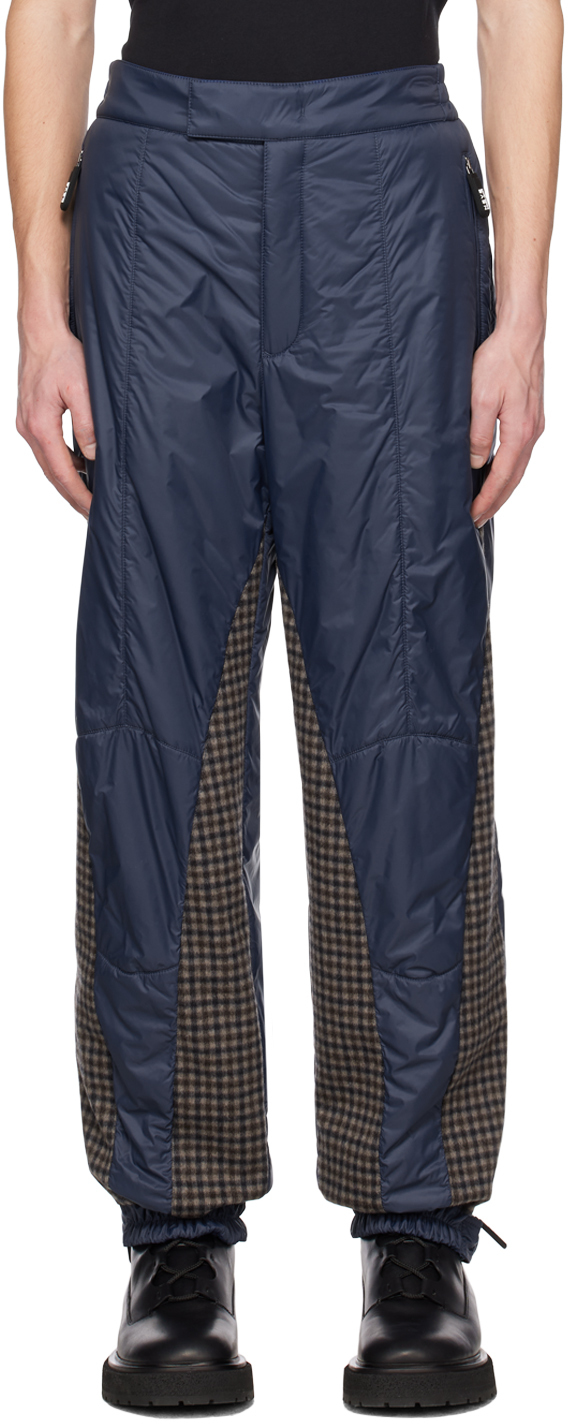 Giorgio Armani Navy Insulated Trousers In Blue