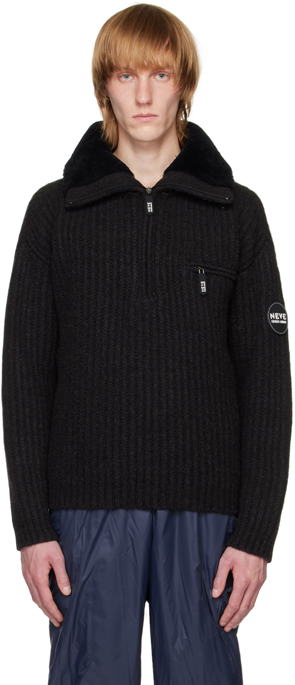 Giorgio Armani Black Neve Sweater In Brown