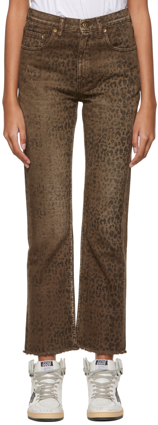 Bevestiging Schande Baron Golden Goose: Brown Leopard Jeans | SSENSE