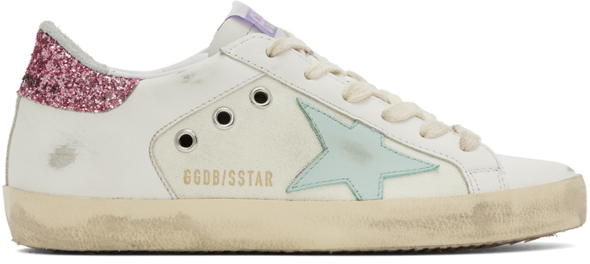 Golden Goose White Super-Star Low-Top Sneakers