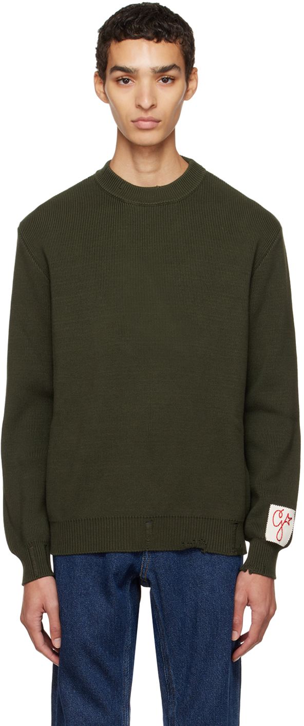 Golden Goose: Green Distressed Sweater | SSENSE