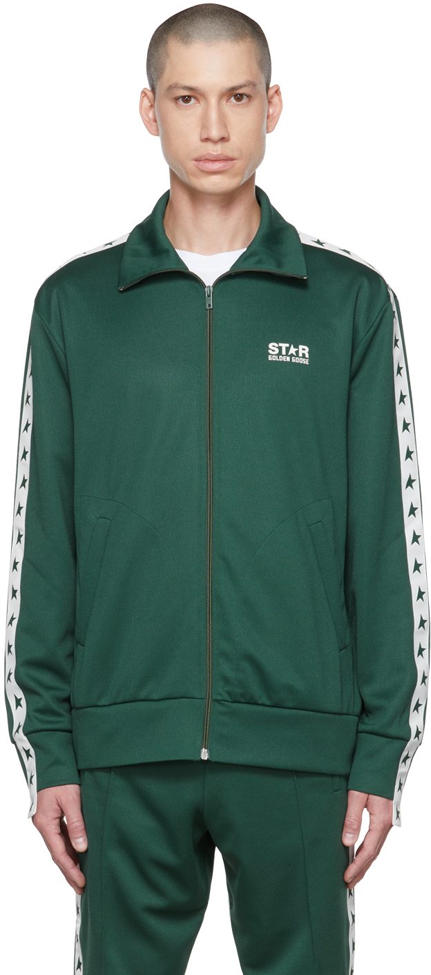 Golden Goose Denis Zipped Track Jacket In 35825 Bright Green/