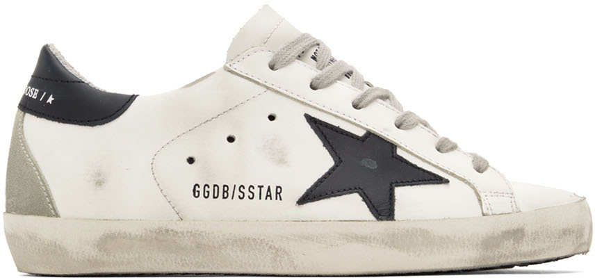Uplifted Editor malt White & Navy Stardan Sneakers by Golden Goose on Sale