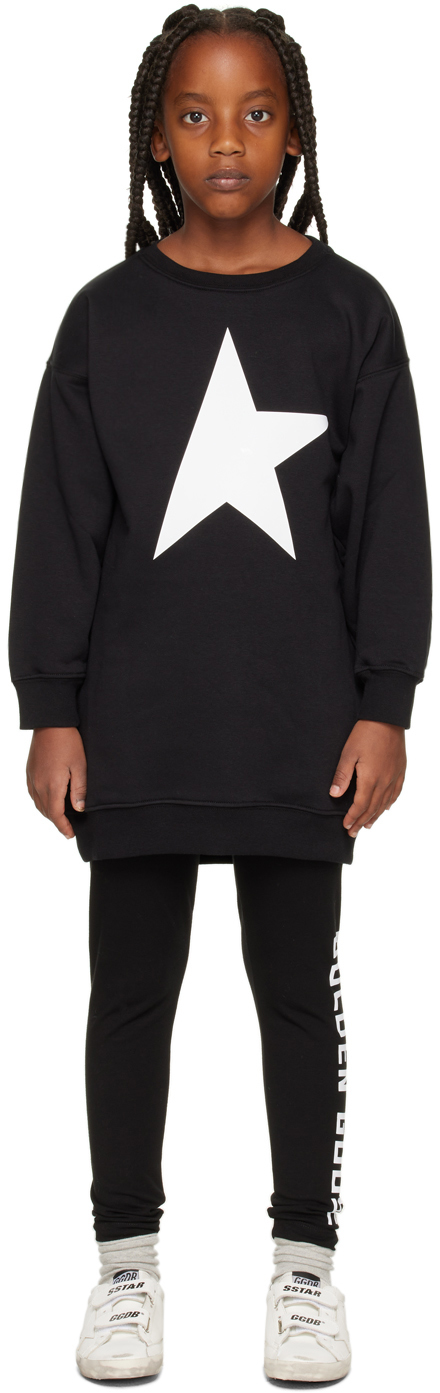 Shop Golden Goose Kids Black Maxi Star Sweatshirt In 80203 Black/white