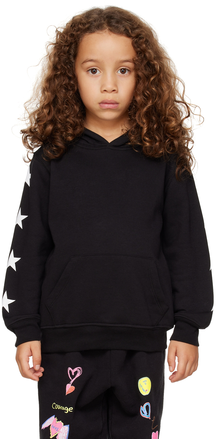 Kids Black Multi Star Hoodie by Golden Goose | SSENSE