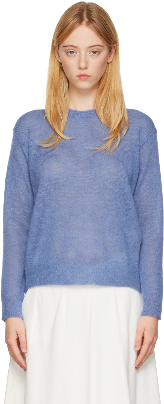 Max Mara Wool Leisure Pece Sweater in Blue Womens Jumpers and knitwear Max Mara Jumpers and knitwear 
