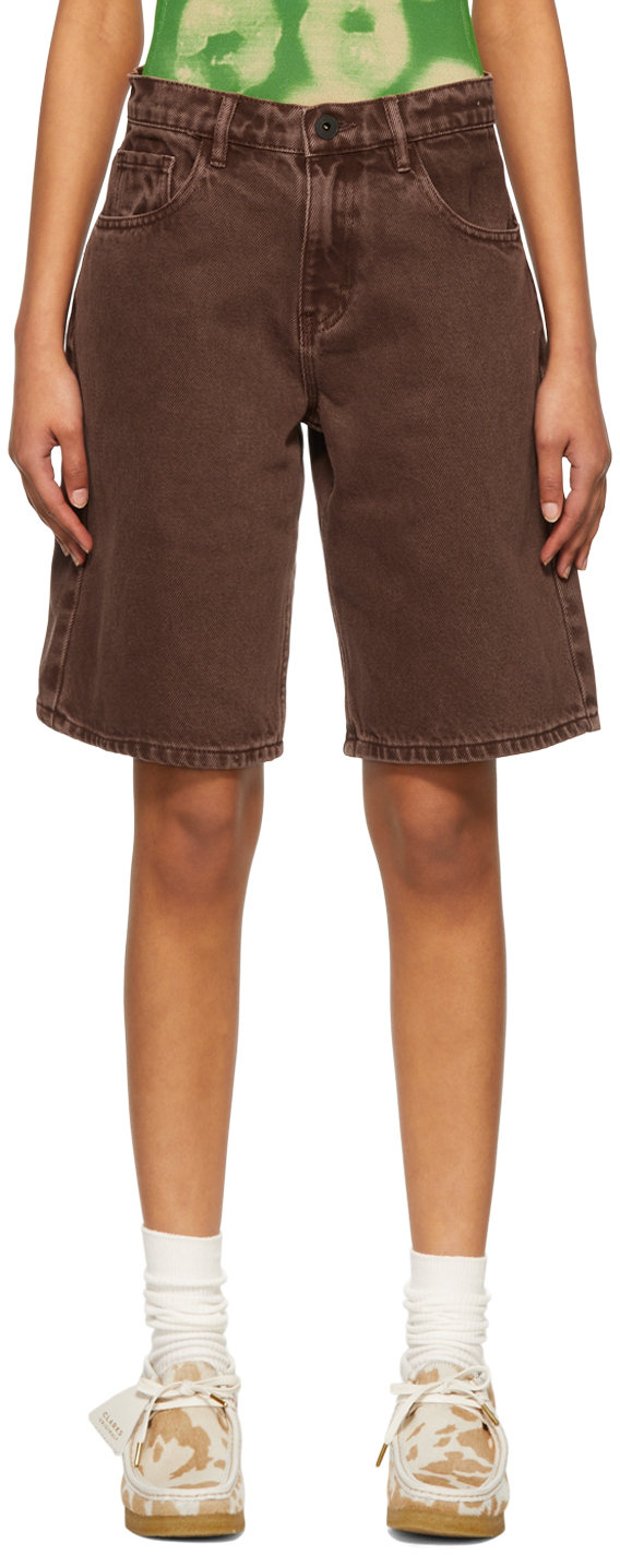 Brain Dead Brown Denim Shorts SSENSE