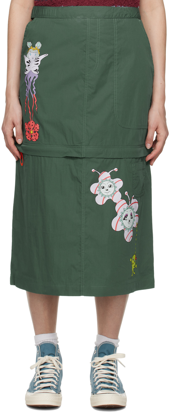 Green Convertible Midi Skirt