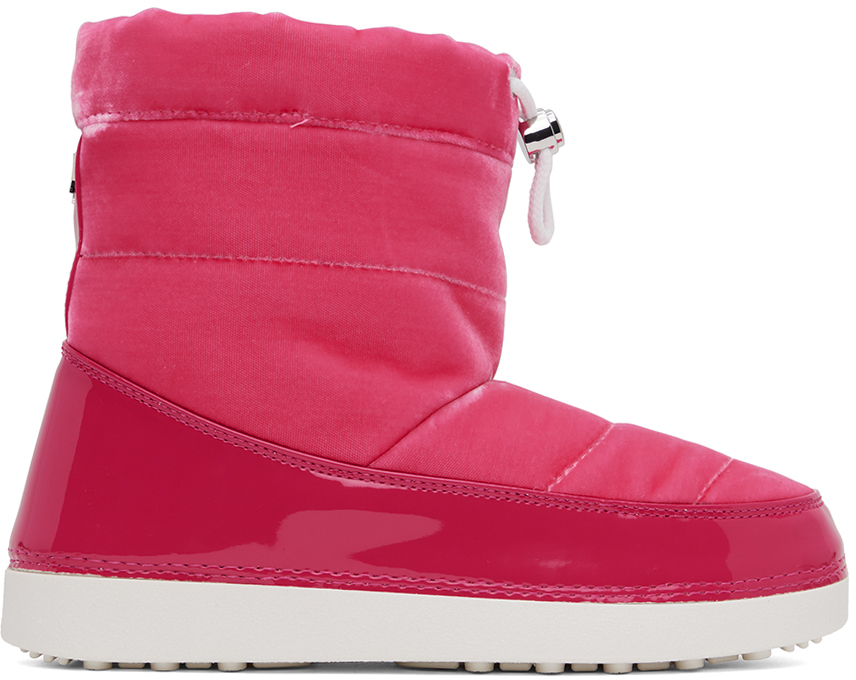 Pink Snow Velvet Boots