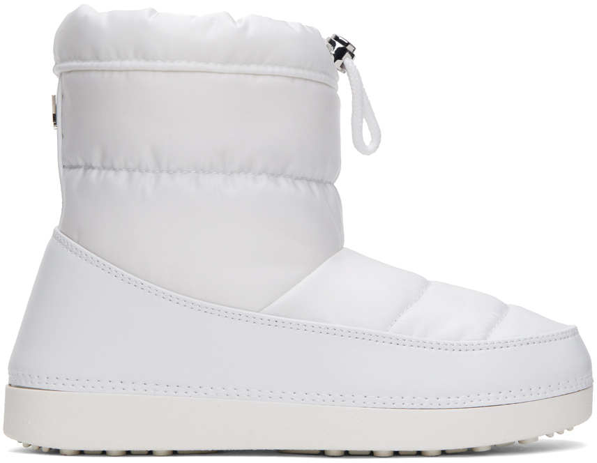 Giuseppe Zanotti Ssense Exclusive White Quilted Boots In White/ Grey