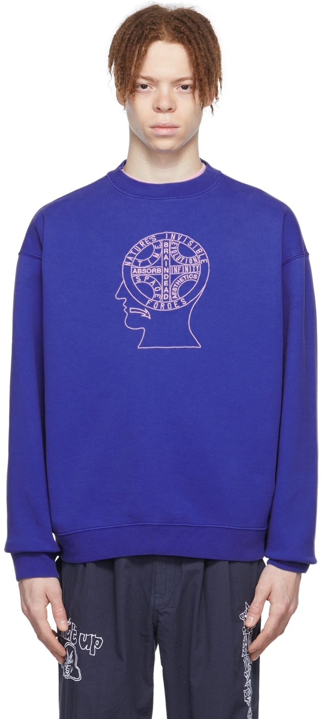 Brain Dead: Blue Cotton Sweatshirt | SSENSE