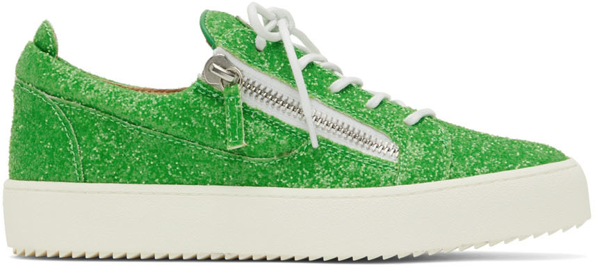 Ssense Uomo Scarpe Sneakers Sneakers con glitter Green Glitter Frankie Sneakers 