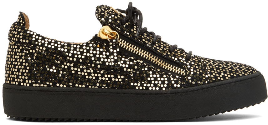 Giuseppe Zanotti Black & Gold Frankie Sneakers