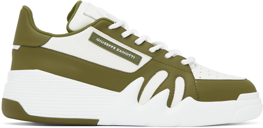 Giuseppe Zanotti Khaki & White Talon Sneakers