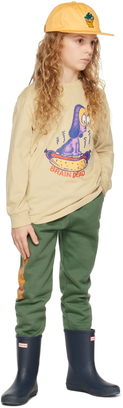 BRAIN DEAD KIDS BEIGE HOT DOG LONG SLEEVE T-SHIRT 