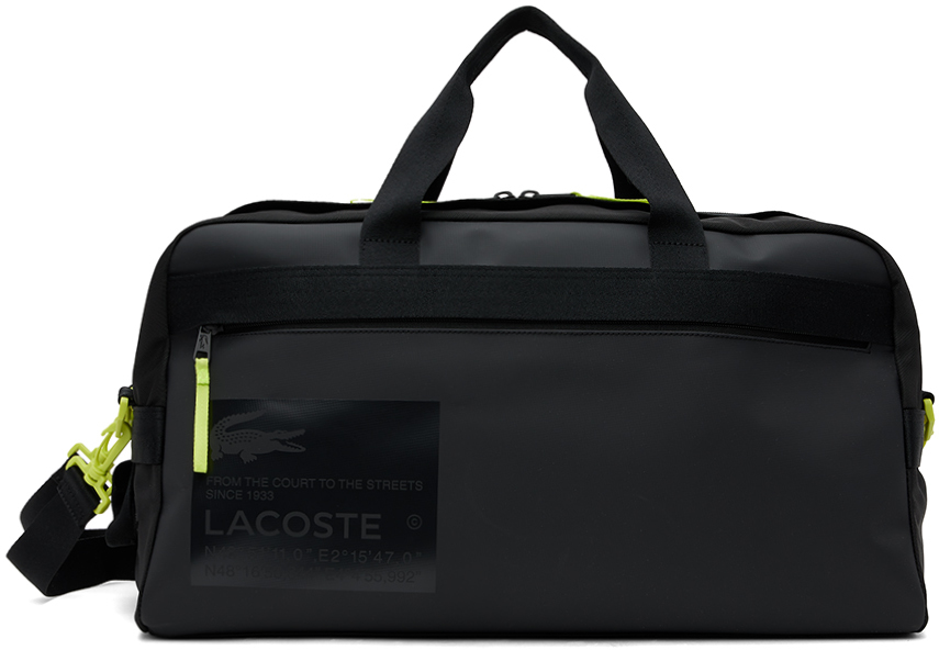 Lacoste Black Weekend Duffle Bag In K68 Black Lime