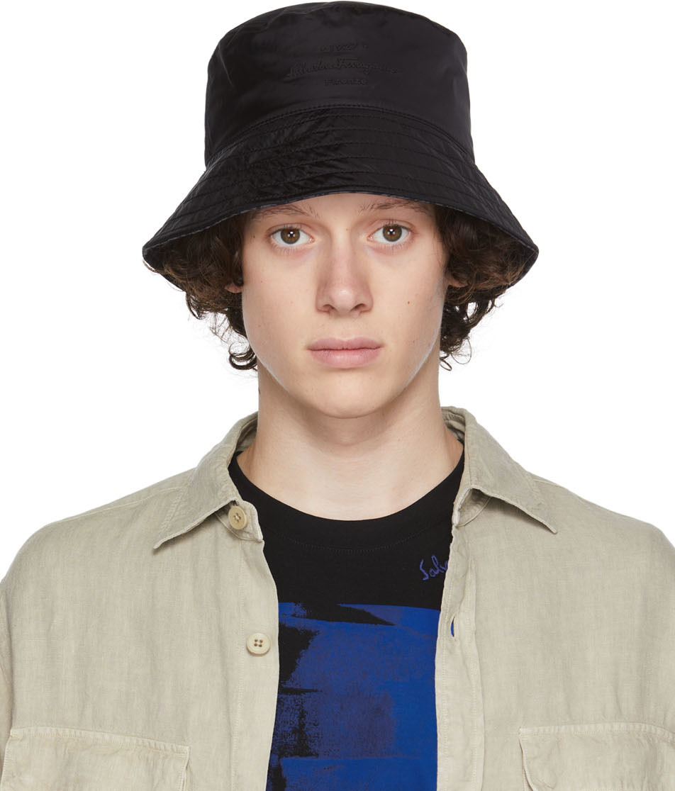 Reversible Black Bucket Hat