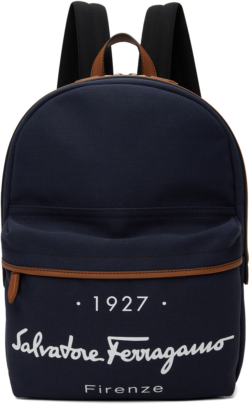 SSENSE Men Accessories Bags Rucksacks Navy 1927 Signature Backpack 