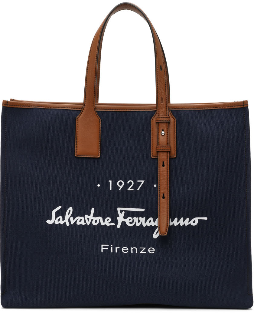 ferragamo canvas tote bag