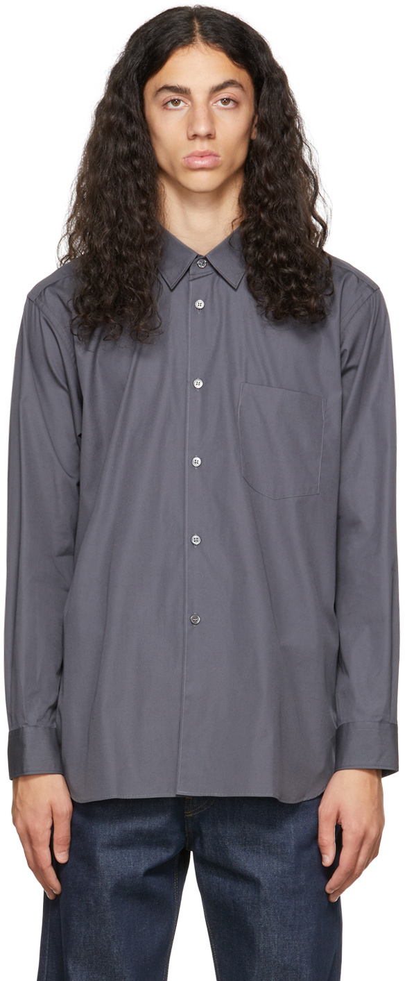 Gray Button Up Shirt by Comme des Garçons Shirt on Sale