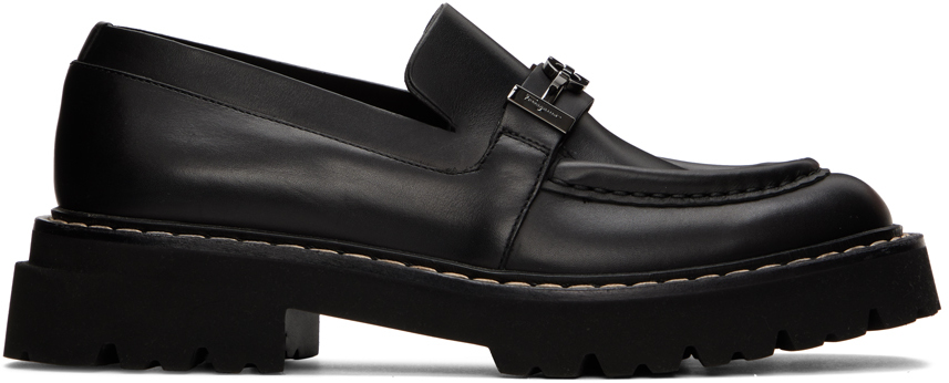 Ferragamo: Black Ignazio Loafers | SSENSE Canada