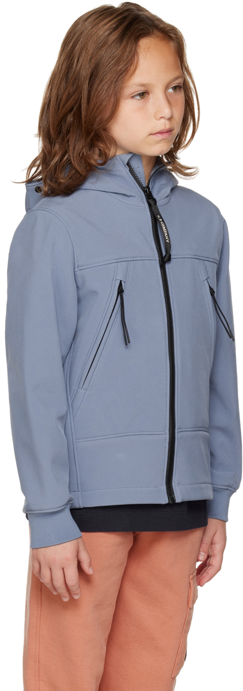C.p. Company Kids Blue Shell-r Goggle Jacket In 843 Infinity