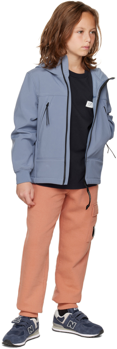 C.p. Company Kids Blue Shell-r Goggle Jacket In 843 Infinity