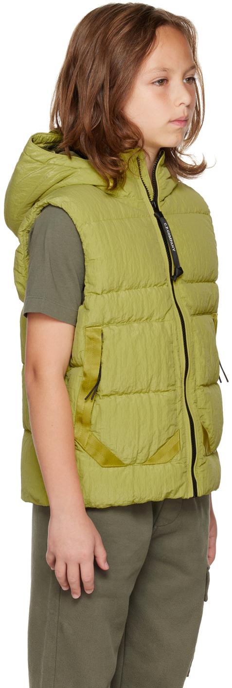 C.p. Company Kids Yellow Saint-peter Goggle Down Vest In 249 Golden Palm
