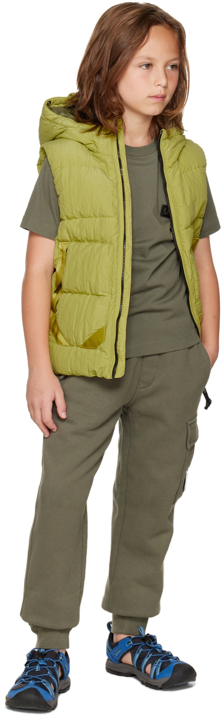 C.p. Company Kids Yellow Saint-peter Goggle Down Vest In 249 Golden Palm