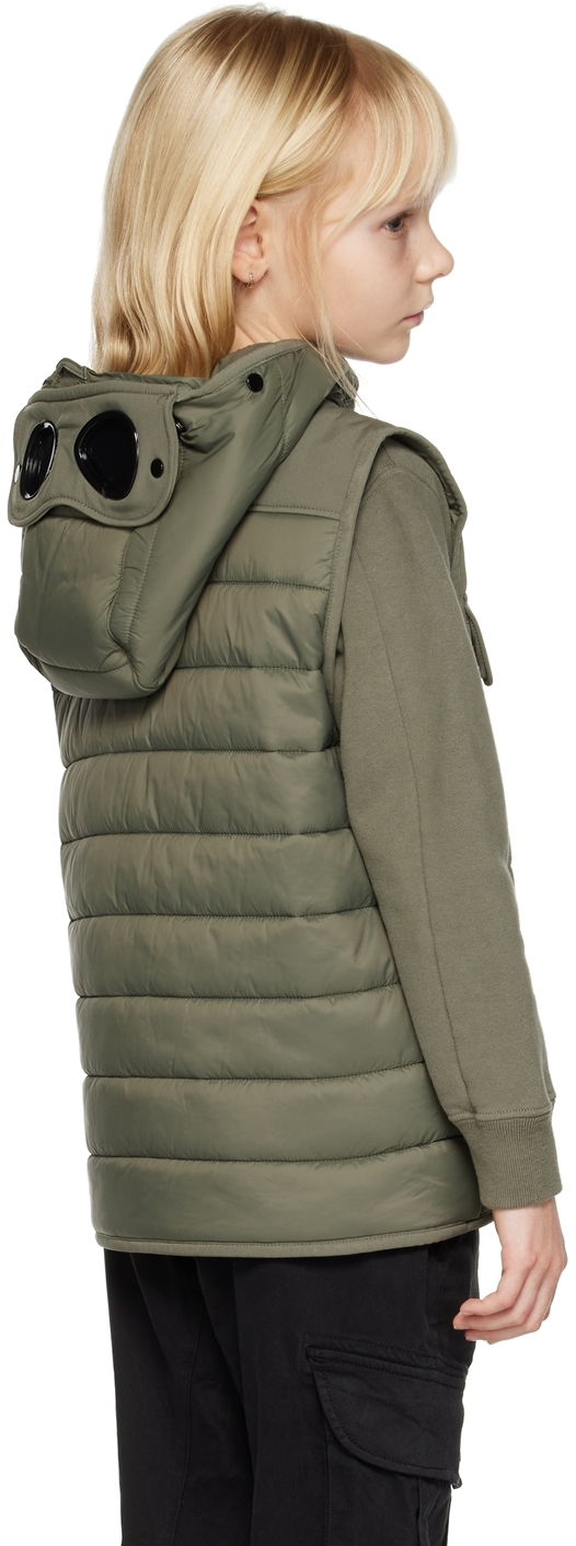 C.p. Company Kids Khaki U16 Shell-r Vest In 669 Thyme