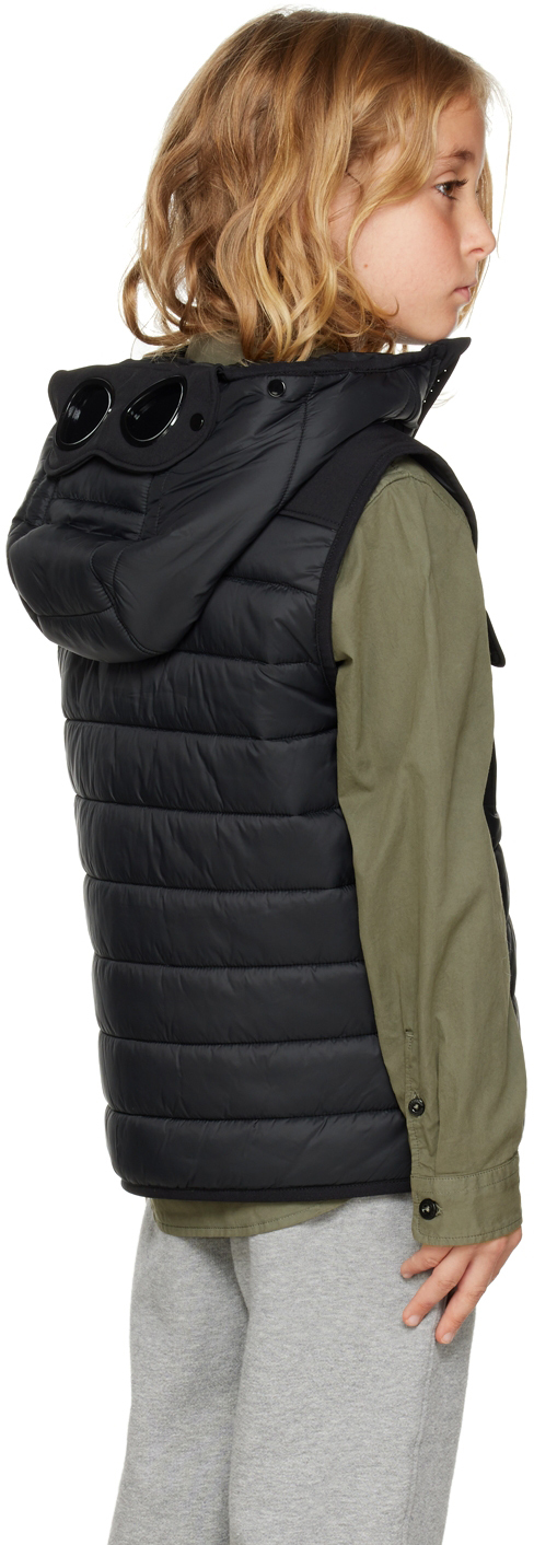 C.p. Company Kids Black Shell-r Mixed Vest In 999 Black