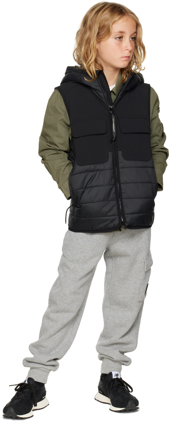 C.p. Company Kids Black Shell-r Mixed Vest In 999 Black
