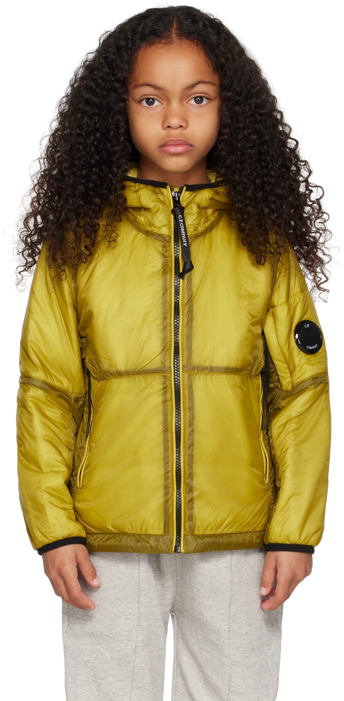 C.p. Company Kids Yellow U16 Outline Jacket In 249 Golden Palm