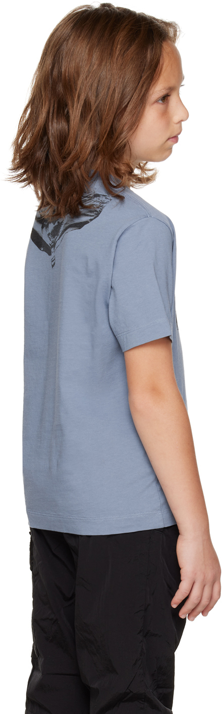 C.p. Company Kids Blue Logo T-shirt In 843 Infinity