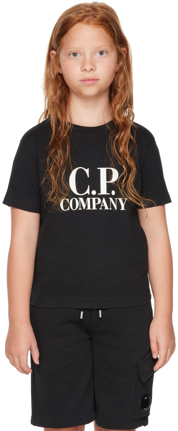 C.p. Company C. P. Company Kids Goggle Print Logo T-shirt (4-6 Years) In 999 Black