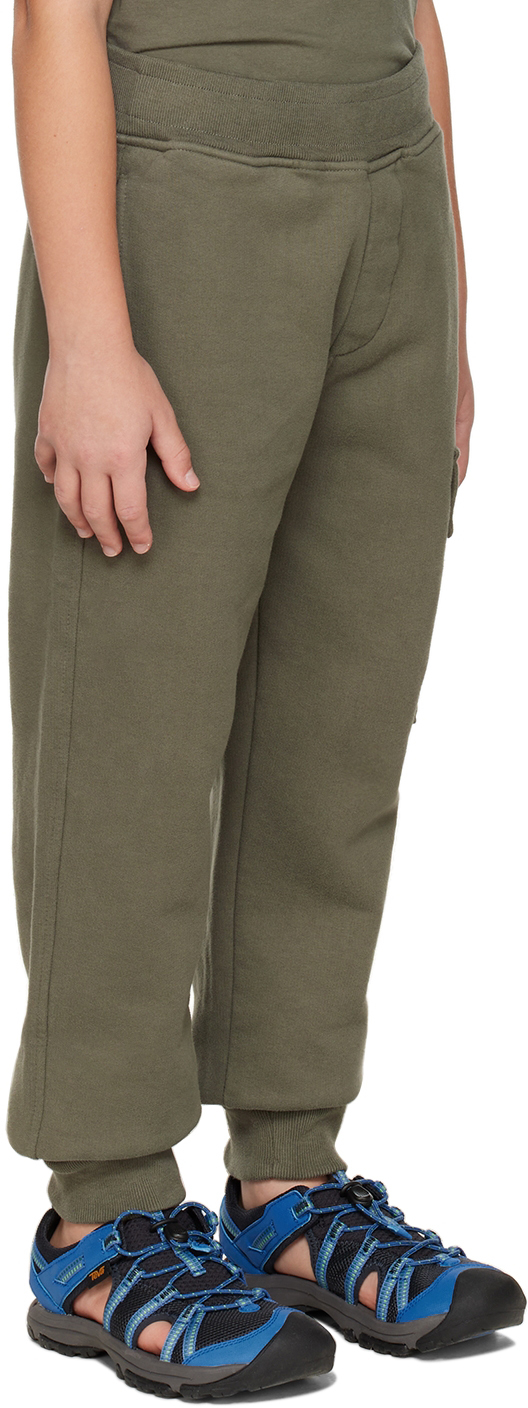 C.p. Company Kids Green Basic Lounge Pants In 669 Thyme