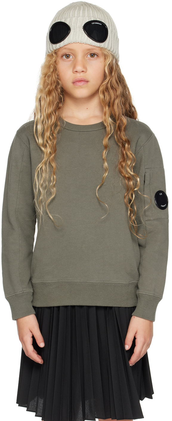 Shop C.p. Company Kids Green Basic Sweatshirt In 669 Thyme