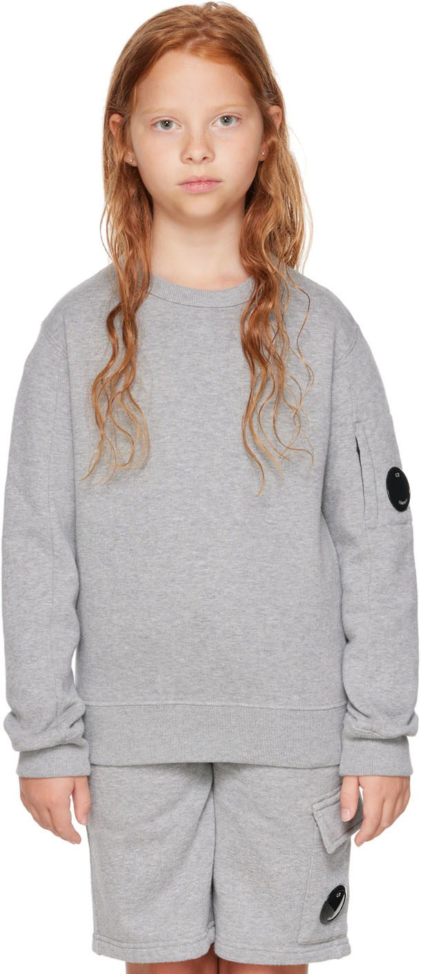 C.p. Company Kids Grey Basic Sweatshirt In M93 Grey Melange
