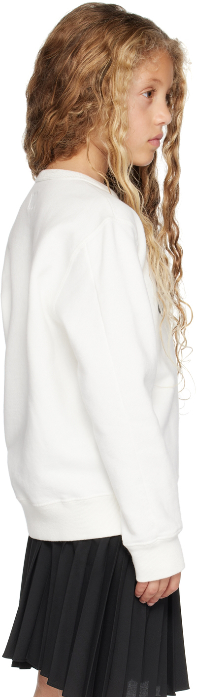 C.p. Company Kids White Basic Sweatshirt In 103 Gauze White
