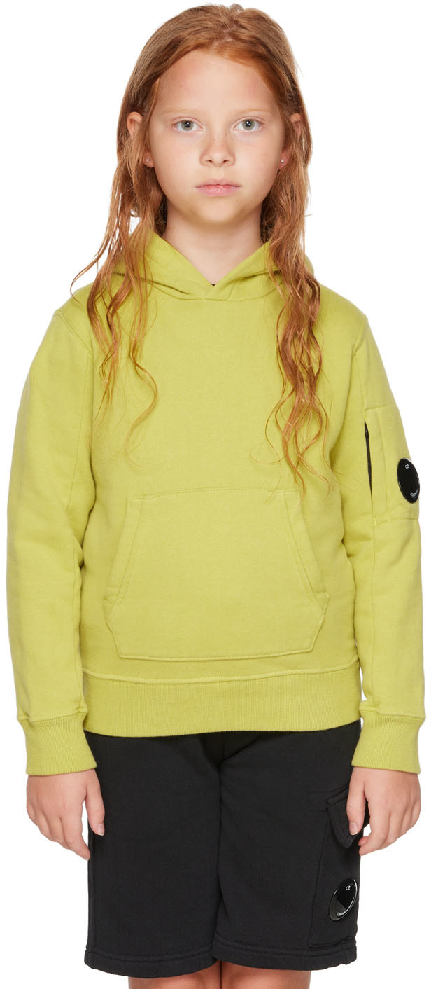 C.p. Company Kids Green Basic Hoodie In 249 Golden Palm