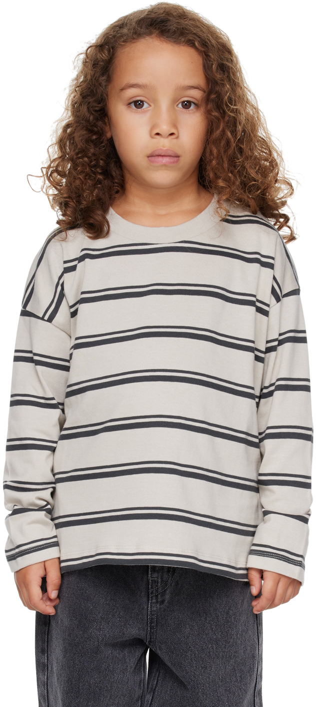 Kids Grey Logo Long Sleeve T-Shirt SSENSE Clothing T-shirts Long Sleeved T-shirts 