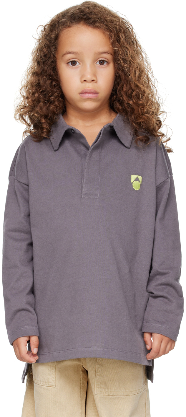 Main Story Kids Gray Oversized Polo In Magnet