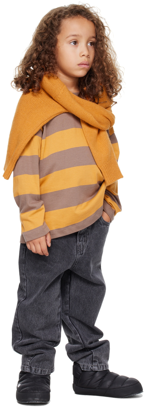 Main Story Kids Orange Embroidered Sweater In Clementine