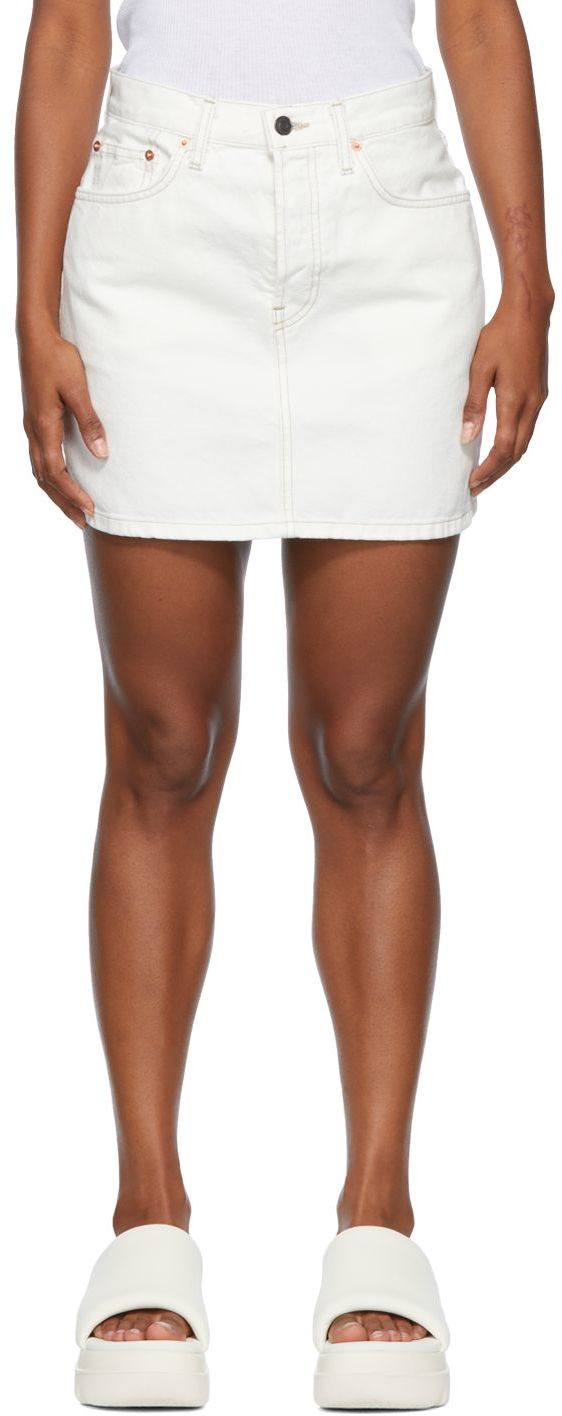 White Denim Mini Skirt Ssense Donna Abbigliamento Gonne Minigonne 