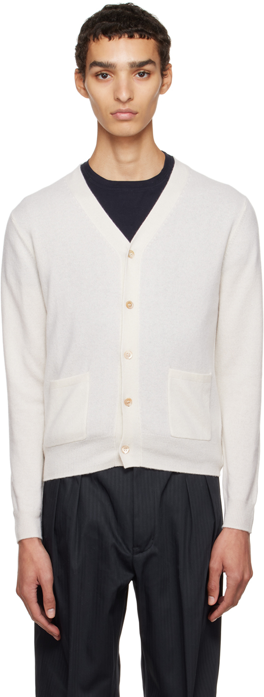 Off-White Pocket Cardigan by ASPESI on Sale