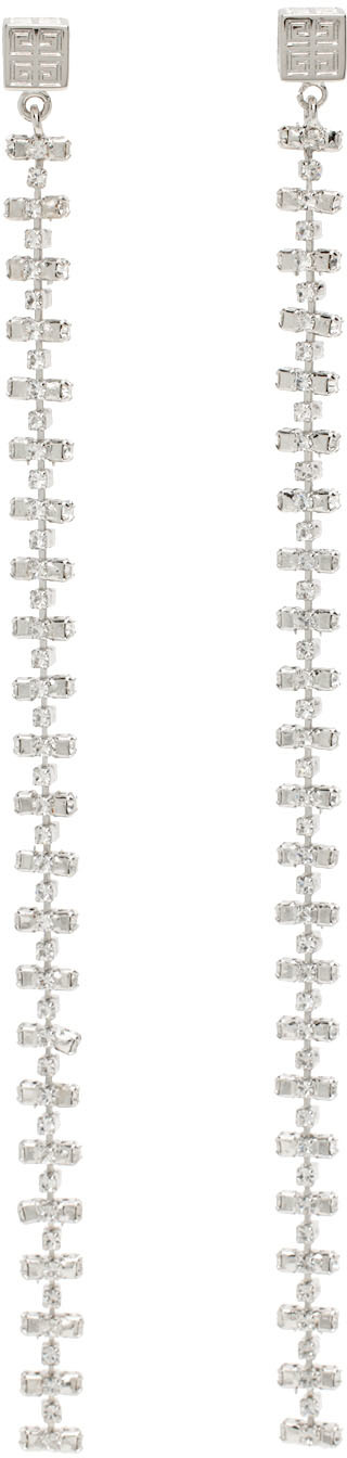 Givenchy Silver 4G Crystal Earrings