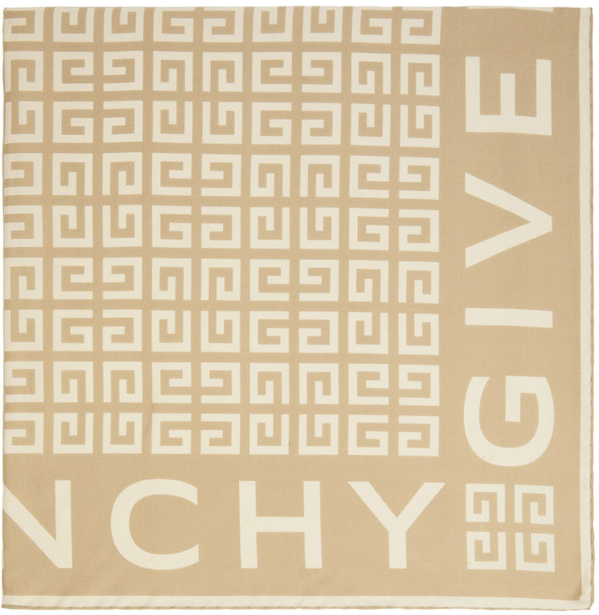 Givenchy Tan & Beige 4G Scarf