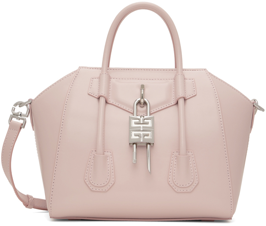 Givenchy Pink Mini Antigona Lock Top Handle Bag