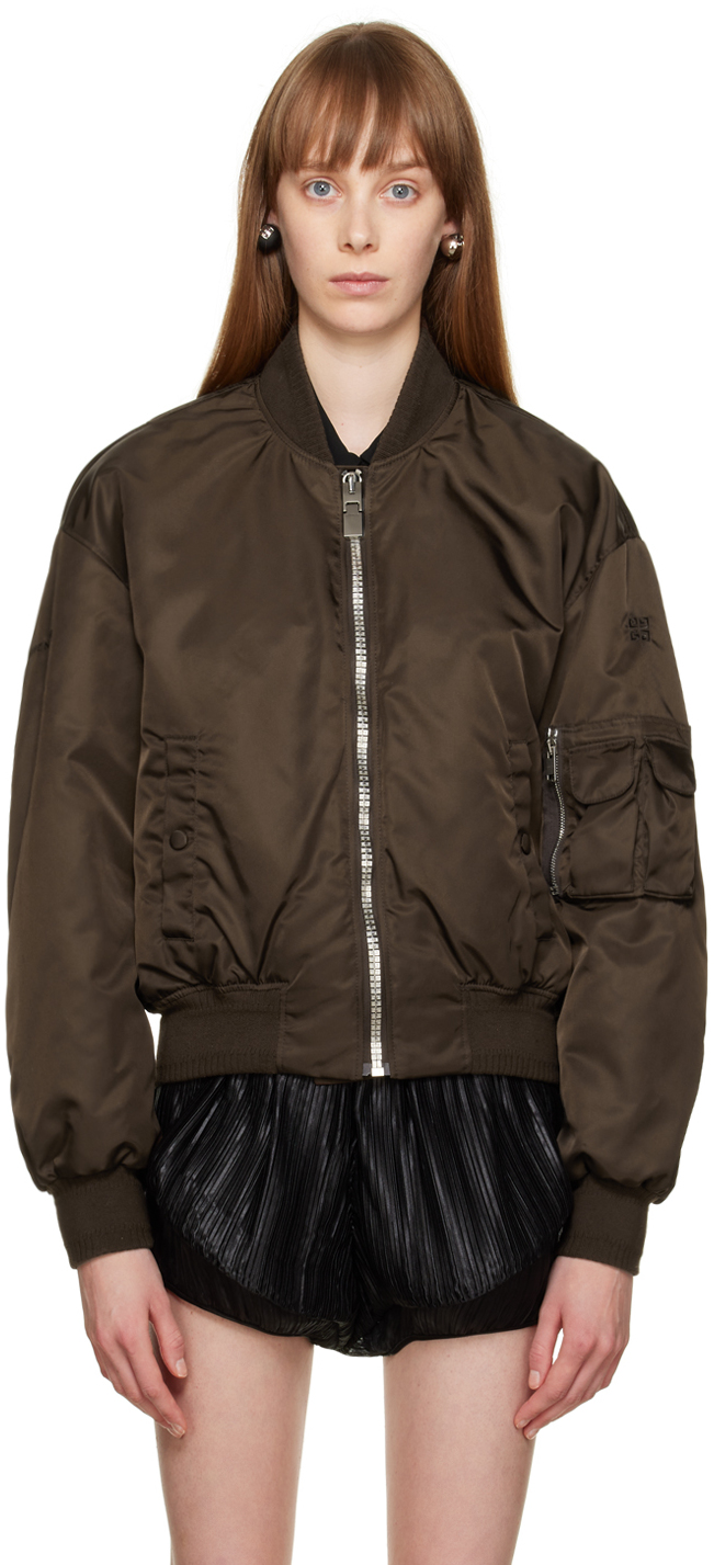 Givenchy: Brown Multi Pockets Bomber Jacket | SSENSE