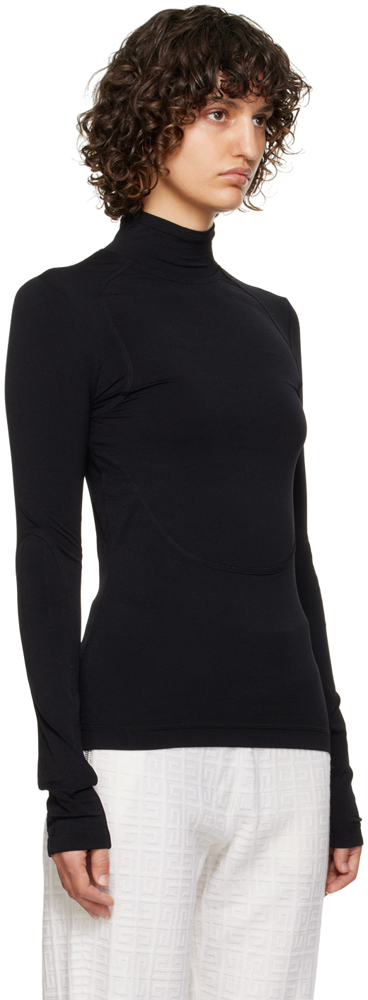 Shop Givenchy Black Cutout Turtleneck In 001 Black